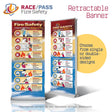 fire safety banner, RACE PASS banner, RACE-PASS banner, RACE/PASS banner, retractable safety banner, fire emergency sign, hospital safety signage, fire extinguisher instructions, workplace fire safety, OSHA fire training aid, emergency procedure banner, PASS mnemonic, RACE mnemonic, RACE PASS mnemonic, healthcare safety tool, fire drill visual aid, staff training banner, compliance safety sign, patient safety support